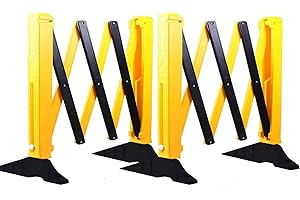 2PACK 9FT Metal Expandable Folding Security Gate Driveway Safety Construction Barrier Gate