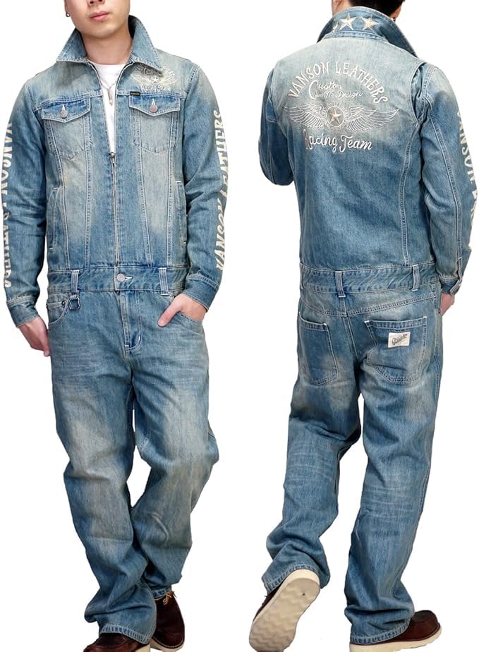 Amazon.co.jp: [バンソン] フライングスター刺繍 つなぎ