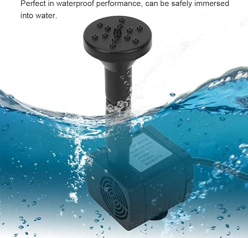 Miniatura 5 de Bomba superior de 1.2 W en miniatura sin escobillas para acuario, estanque, bomba de agua sumergible termoplástica solar con interruptor de flotador