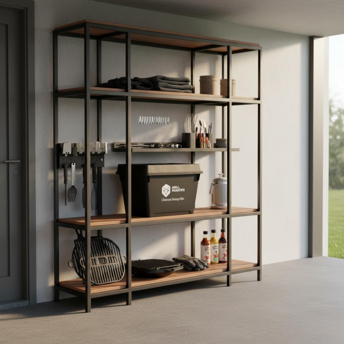 Cookinglife Grillkohle-Aufbewahrungsbox 60 x 40 x 42 cm feuchtigkeitsbeständig