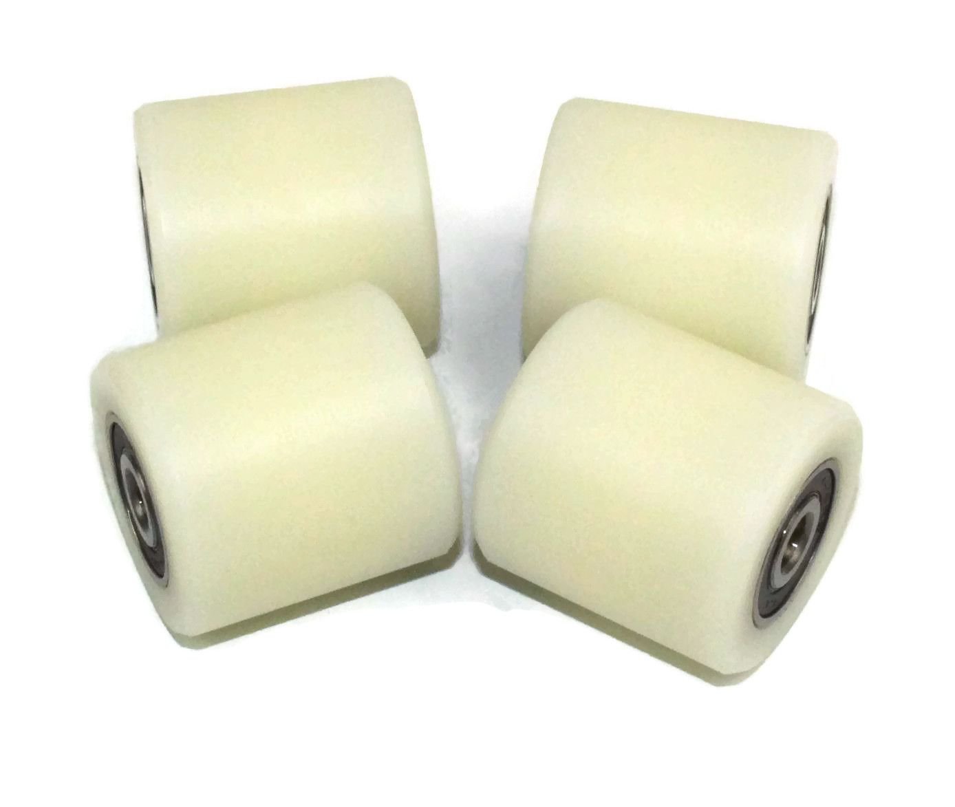 4 pieces nylon polyamide rollers 40mm diameter 50mm wide 10mm bearing