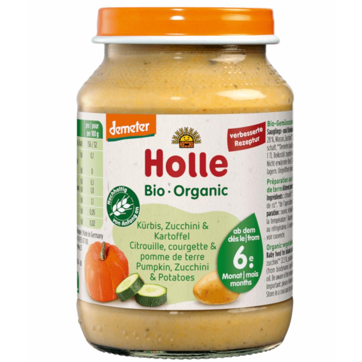 Tarrito de Calabacín, Calabaza y Patata Bio 190 g