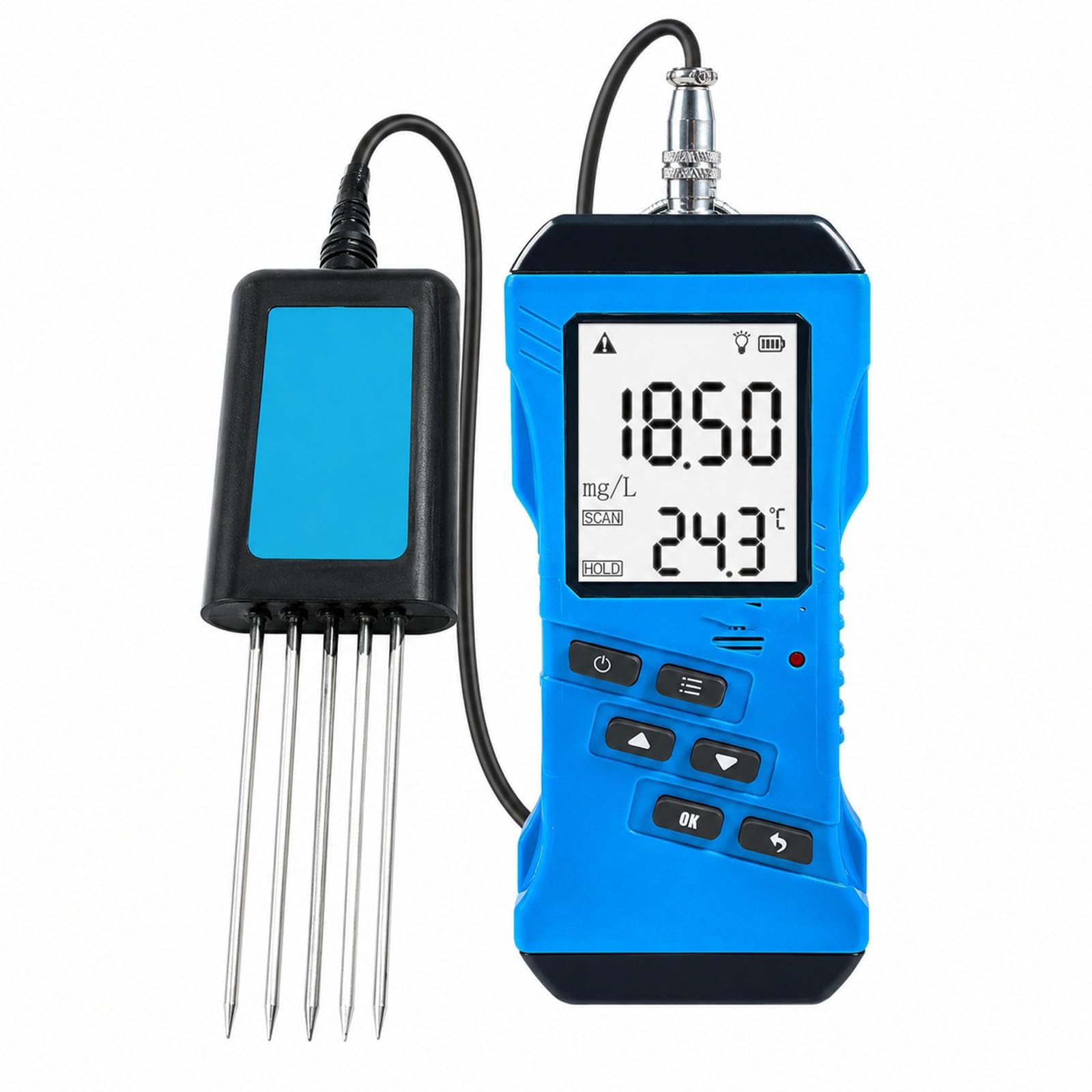 Tester gleby 4 w 1, miernik pH wilgotności NPK dla roślin, przewodność składników odżywczych, potas, fosfor, temperatura -40-80°C, wodoodporny do gospodarstwa