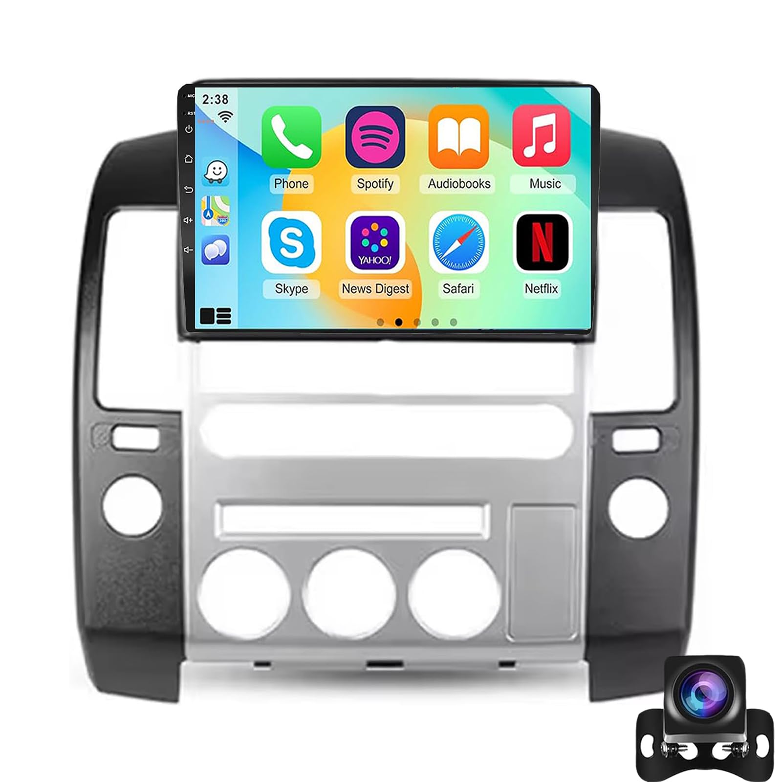 Android 15 Car Radio For Nis-san Pathfinder R51 2004-2009 With CarPlay And Android Auto 9-inch Touchscreen With GPS Navigation WiFi Bluetooth FM/RDS SWC Rearview Camera And Micropho(Color:4G 6G+128G)