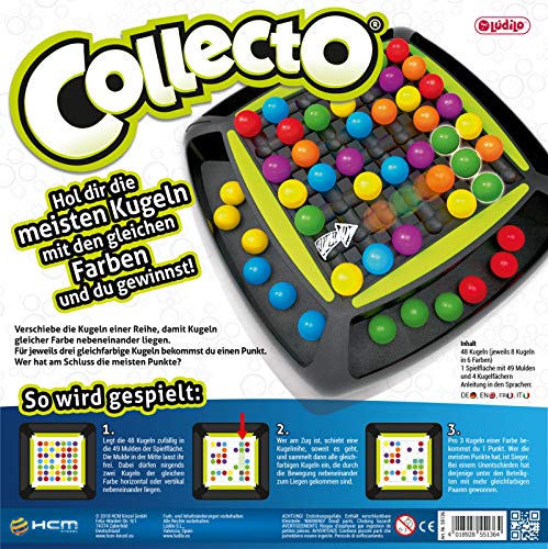 HCM Kinzel Collecto – Taktikspiel mit bunten Kugeln, Denkspiel für 2–4 Spieler, fördert Logik & Strategie, Spielspaß für die ganze Familie, ab 7 Jahren