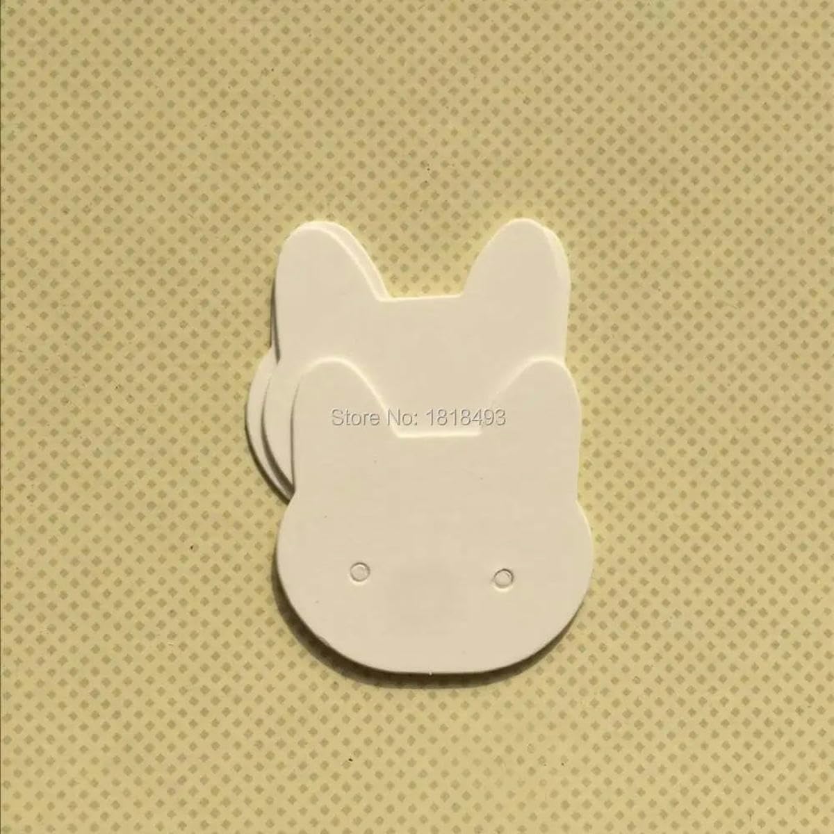 Etiqueta de pendiente en forma de gato en, 3,5x3,5 cm, 500 Uds. Por lote/etiqueta de papel kraft/etiqueta de joyería/etiqueta colgante/etiqueta de ropa/tarjeta-