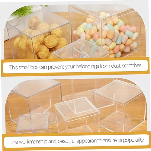 Miniatura 7 de Abaodam 2 cubos de alimentos accesorios para caramelos pequeños recipientes de moda con tapa para bebé tapas de regalo transparentes para fiesta de