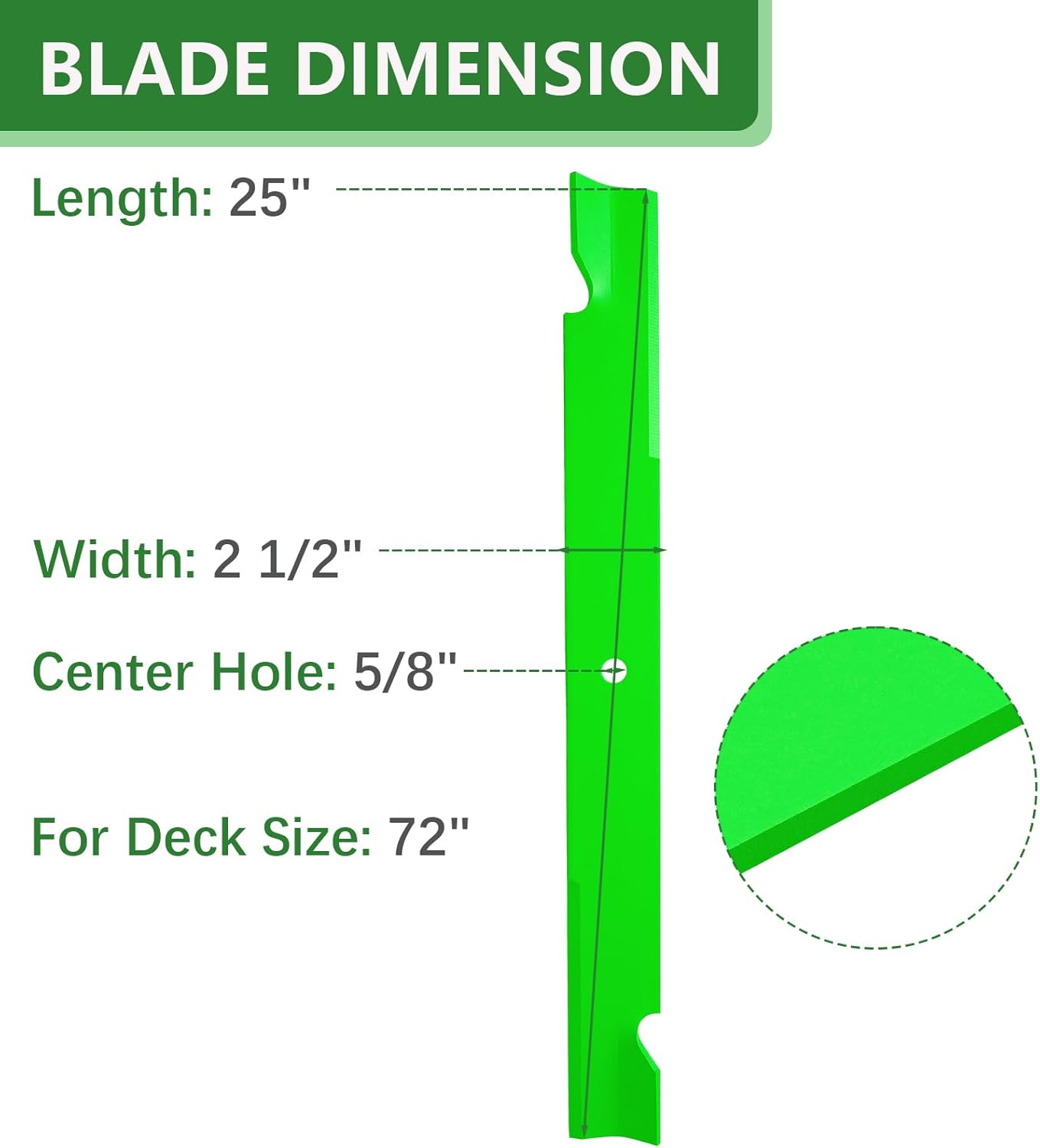 5102227 High Lift Blades Fit for 72 inch Hus qvarna Bob cat Fe rris 3100 4000 4500 3100Z 3200Z F320Z Mower Deck Replaces 574481401 112111-04 3 Pack