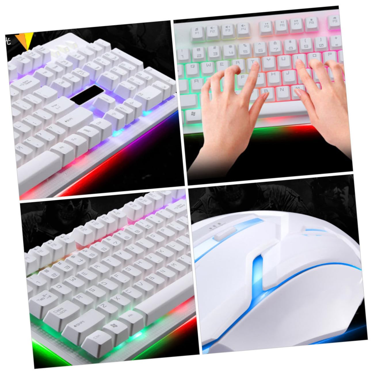 Ensemble Clavier et Souris USB Filaires Gaming Lumineux 104 Touches
