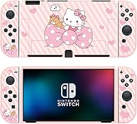 Vista 1 de RELMUD Protective Case for Nintendo Switch OLED - Bow-knot Hello Kitty - Soft Anti-Scratch Shock-Absorption Slim Cover Shell for Nitendo Switch OLED