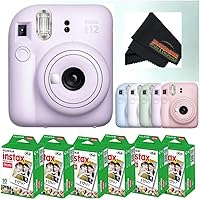 Vista 1 de Fujifilm Cámara instantánea Instax Mini 12 (cámara + 6 paquetes individuales, lila morado)