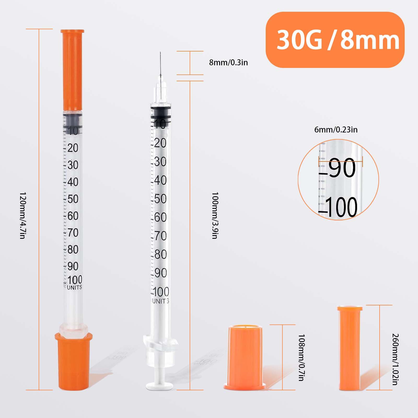 1ml Syringes 30G Needles - 100 Pack -2