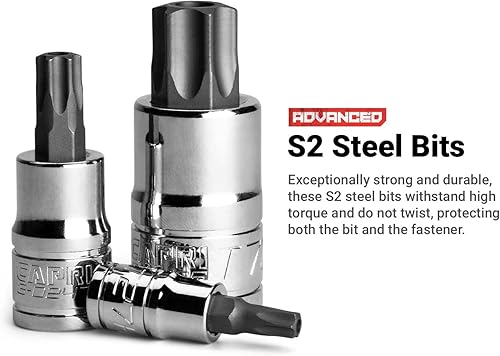 Miniatura 2 de Capri Tools CP30004 30004 S2 Star Torx y juego de brocas externas de 35 piezas, color plateado