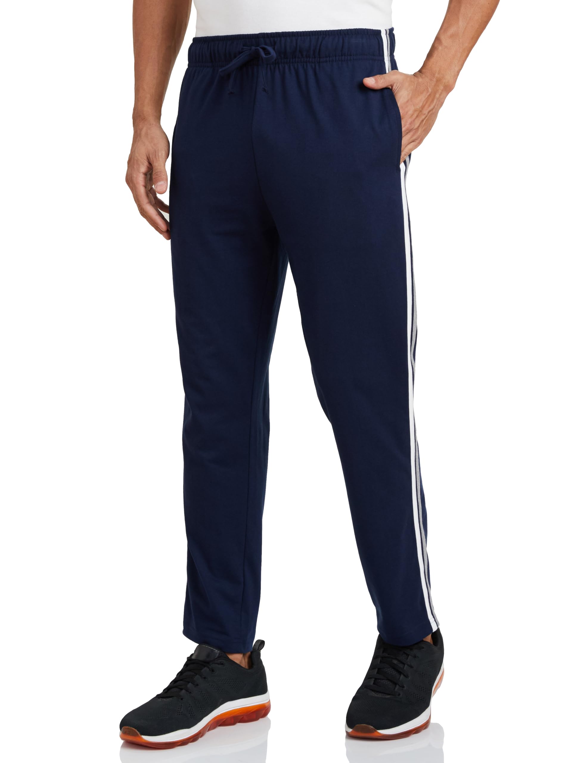 Men's Cotton Rich Strechable Knit Track Pants - Regular Fit