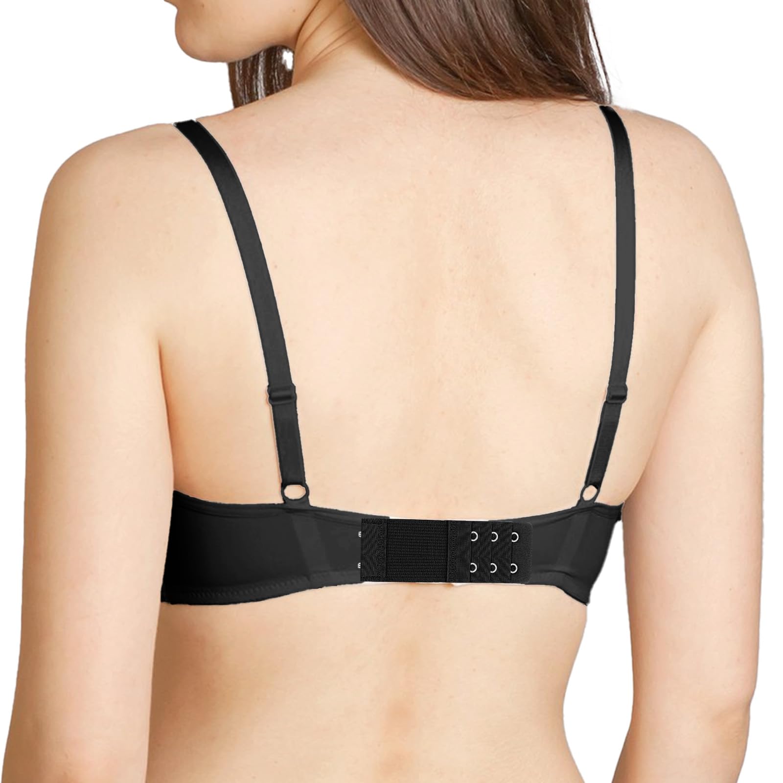 Piriuuo 4 Stück BH Verlängerung, 9,7 x 3,2 cm Damen BH-Verlängerer BH Erweiterung 2 Haken 3 Reihen Elastische Unterwäsche Verlängerungsschnalle Weiches Polyester BH Verschluss Verlängerung