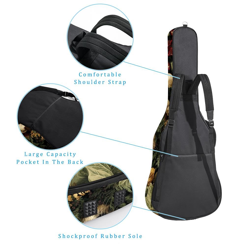 Gitarrentasche, volle Größe, 99 cm, 101,6 cm, 104,1 cm, für Akustikgitarre, Konzertgitarre, 10 mm dick, gepolstert, wasserdicht, mit Tasche, verstellbarer Schultergurt, stoßfest, Mehrfarbig