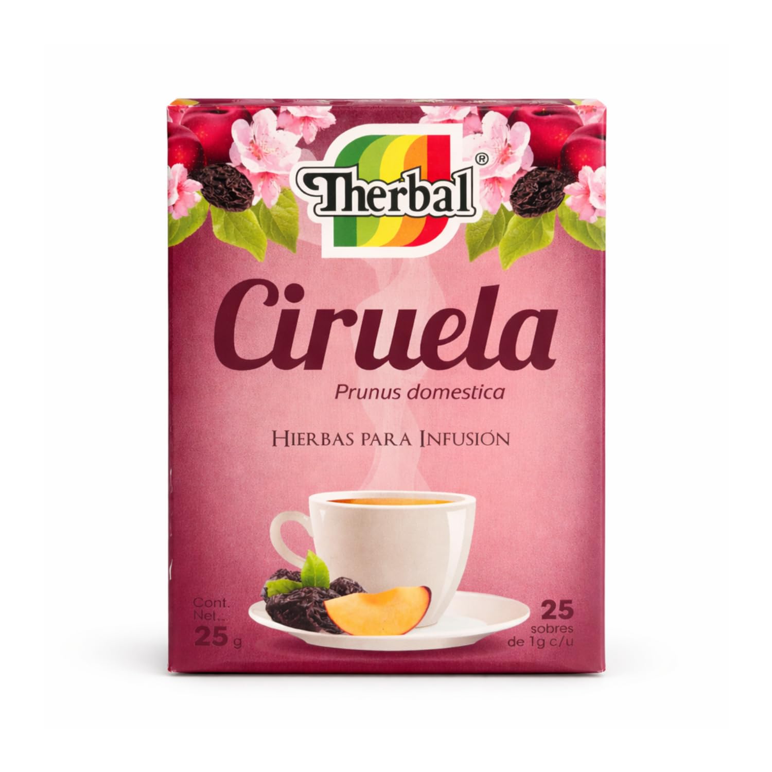 Ciruela Té (Prune Tea) - 25 Tea Bags - Vegan, 100% Natural - Premium Therbal Brand