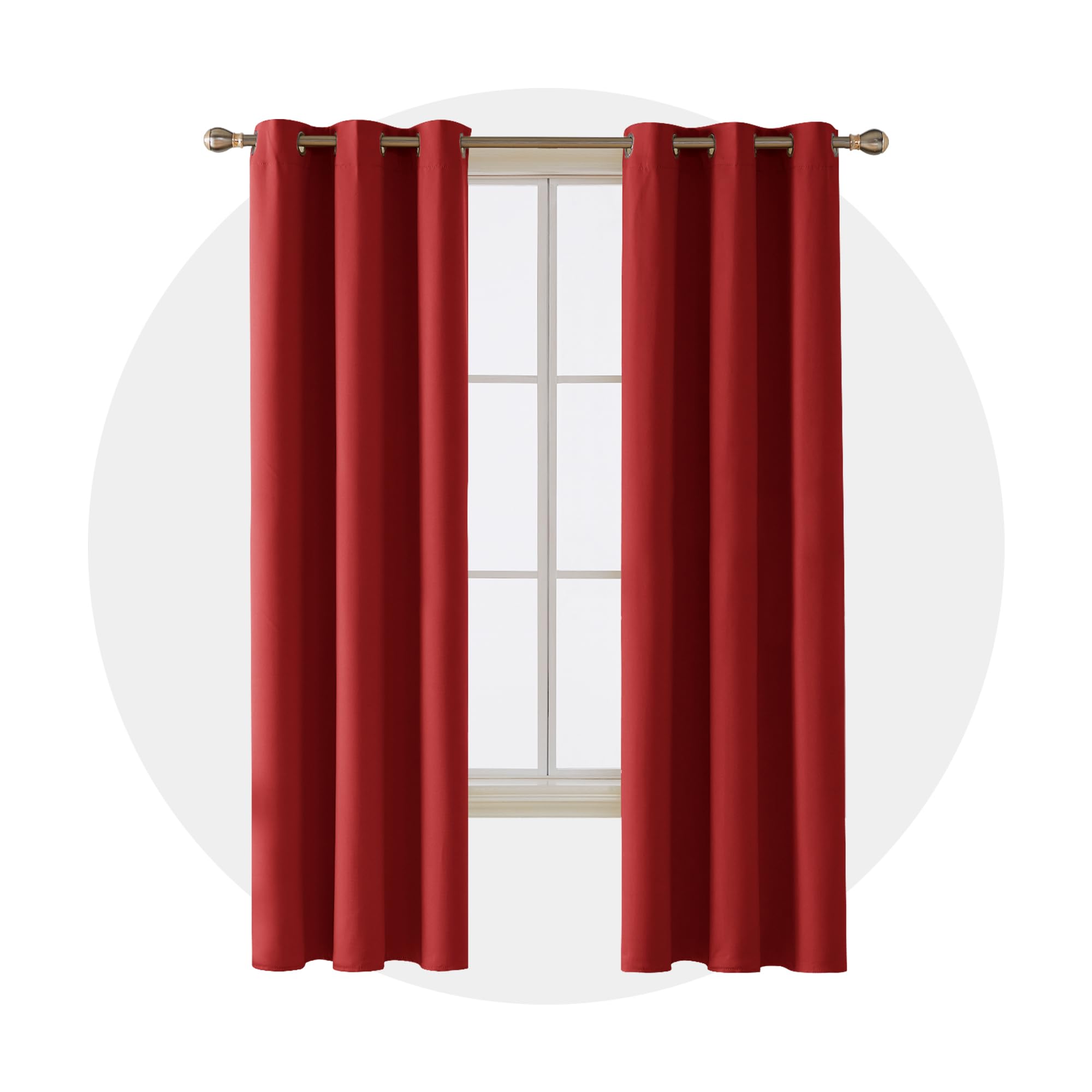 Deconovo Eyelet Blackout Curtains for Bedroom, Super Soft Thermal Insulated Curtains for Living Room, OEKO-TEX Certified, Energy Saving, W38 x L84, Bright Red, 2 Panels โ image 1