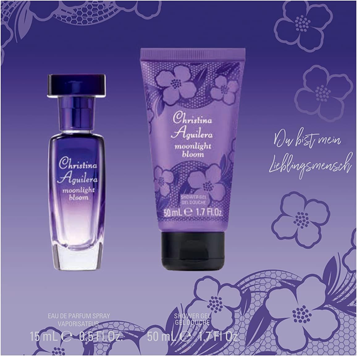 Christina Aguilera Moonlight Bloom cadeauset, eau de parfum, douchegel