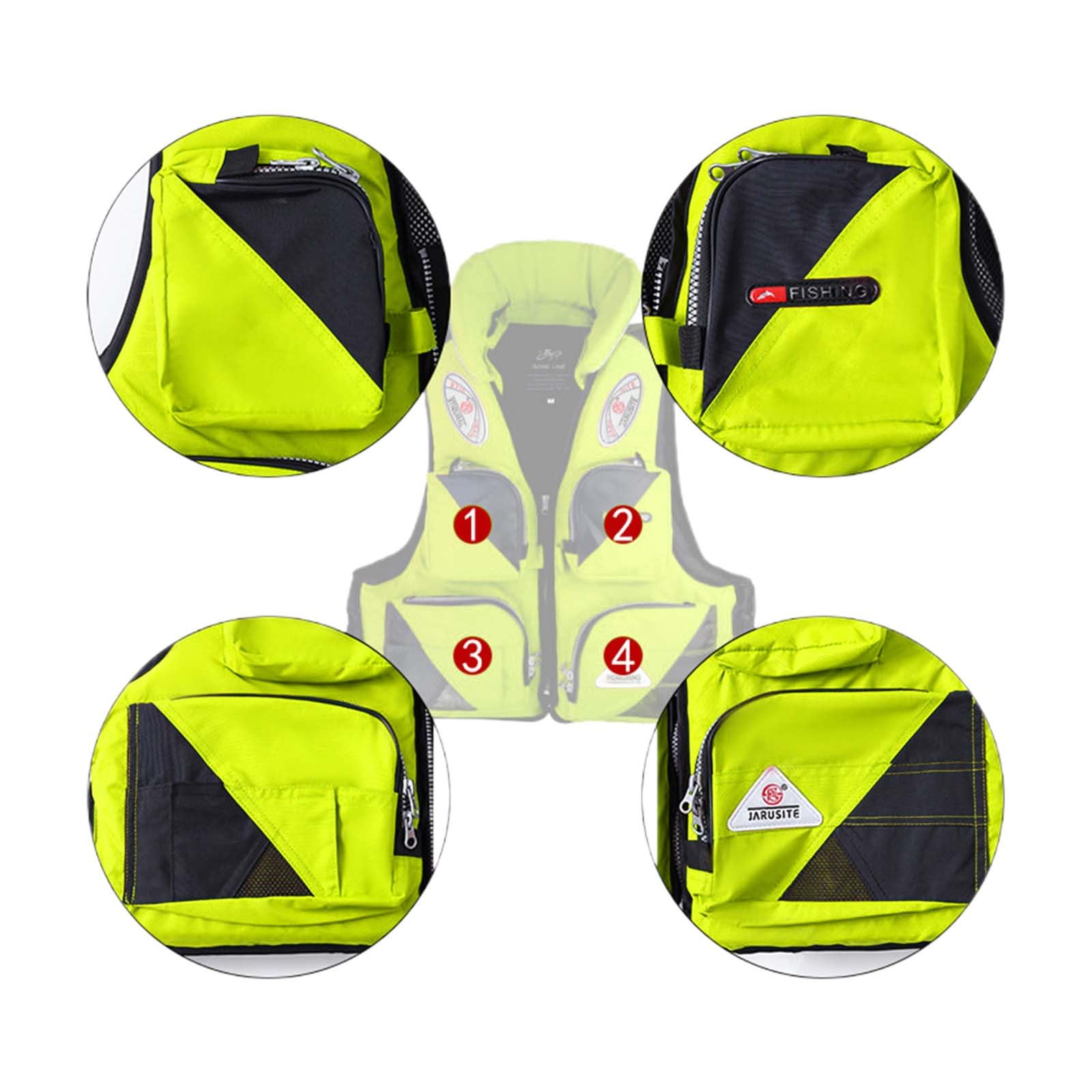 Gilet da kayak da uomo e adulto con schiuma rimovibile e tasche, gilet galleggiante per pesca ad alta galleggiamento, leggero, con spalline regolabili, per kayak, canottaggio, sport acquatici