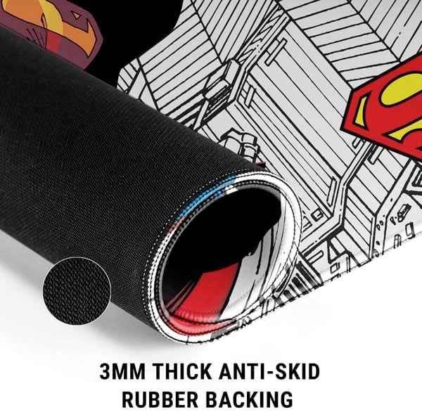 Skinit Extra Large Gaming Mouse Pad - Officially Licensed Superman Super Speed Design with Stitched Edges, Waterproof, Non-Slip Rubber Base, Desk Mat for Keyboard & Mouse, 35.75" x 15.4" inches