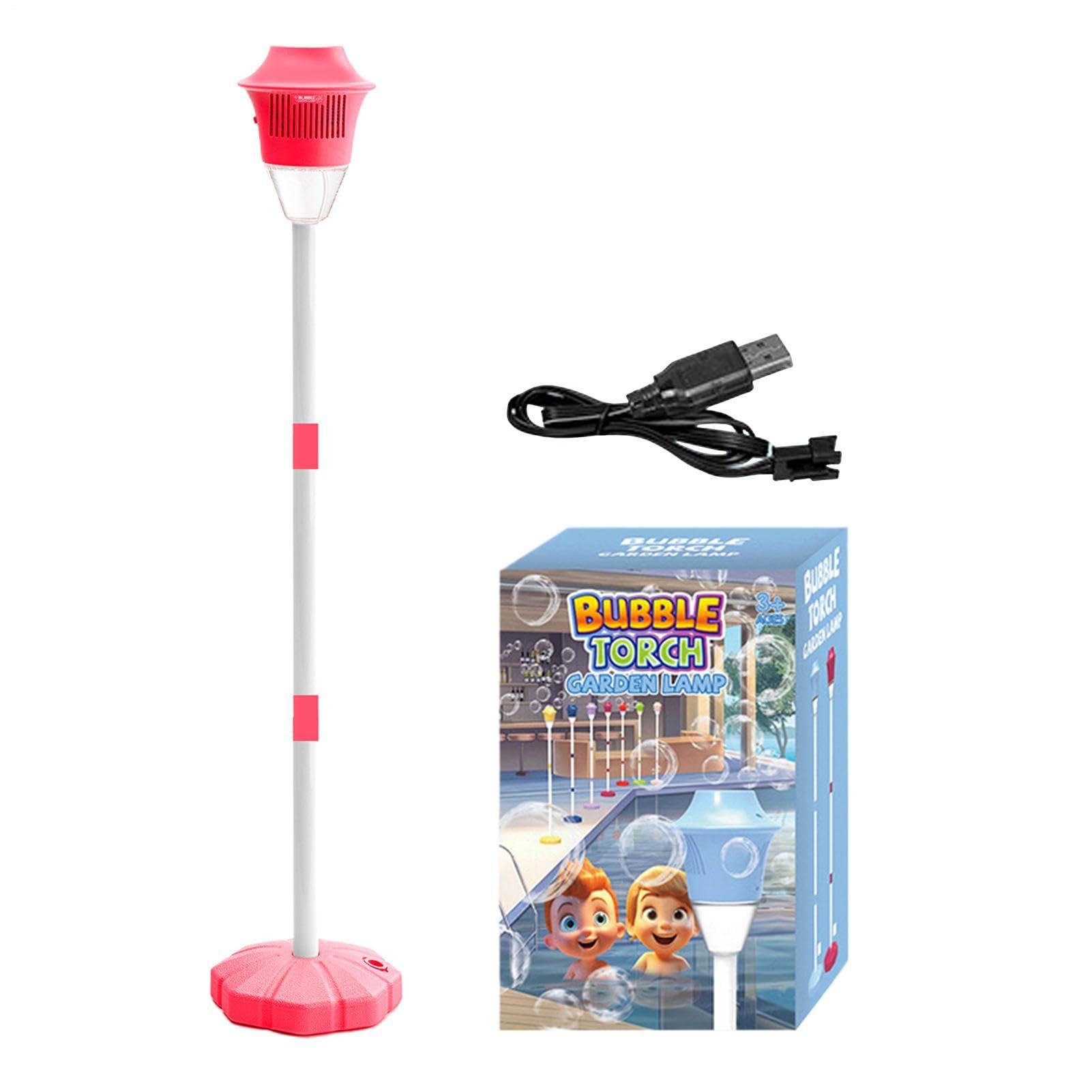 Bubble Machine Parties Outdoor - Rechargeable Standing Bubble Machine For Garden Wedding, Light Up Lantern Bubbles Machines With Music, Automatic Electric Bubbles Torch Garden Lamp