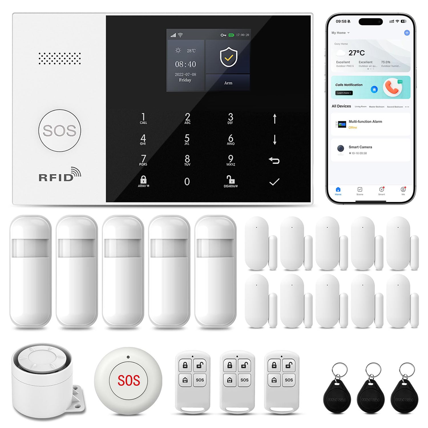 PGST 24Pcs WiFi+GSM/4G Security System