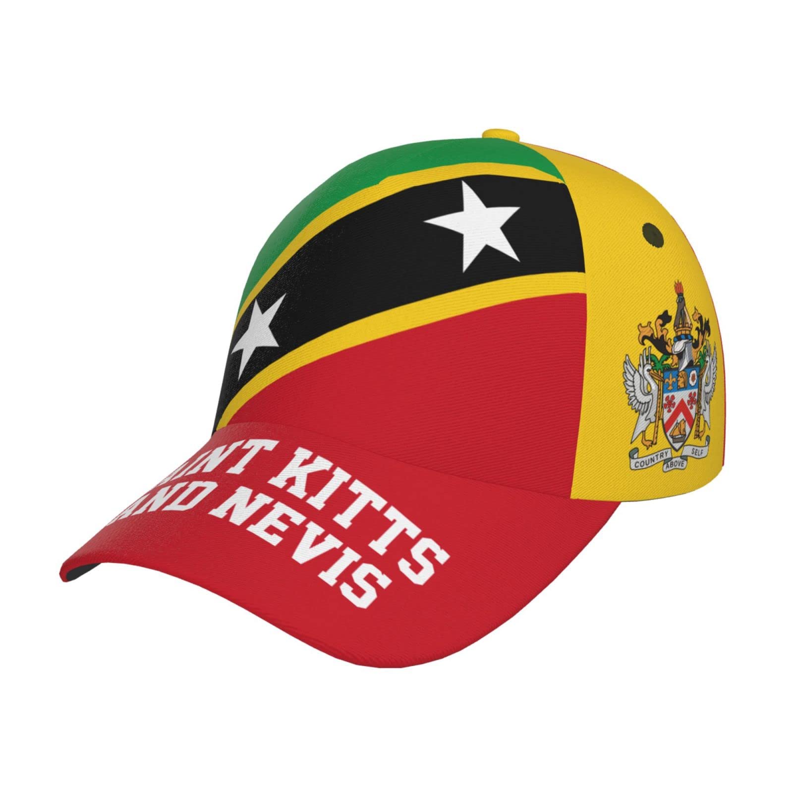 WanwEN Saint Kitts and Nevis Flag Baseball Cap Soccer Fans Sport Patriotic Hat for Men Women Black