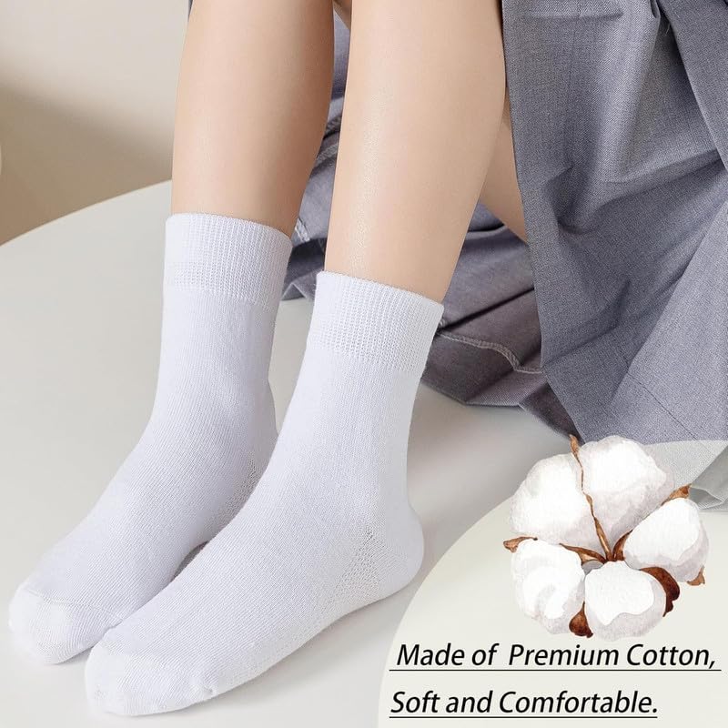 Yanwenx Cotton Crew Socks for Kids – Boys & Girls School & Formal Wear – 6-Pack_Black|White,4-5 Year 1