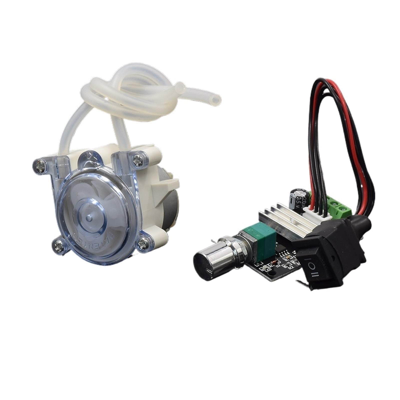 Diaphragm Pump, Peristaltic Pump DC 6V-12V Small Mini 500 Gear Motor Squeeze Type Liquid Water Reverse Rotation for Lab Ink Sampling(Pump Plus Drive Board)