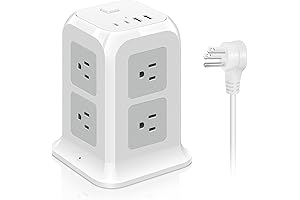 Tower Power Strip with USB C, Multiple Outlets 6ft Surge Protector
