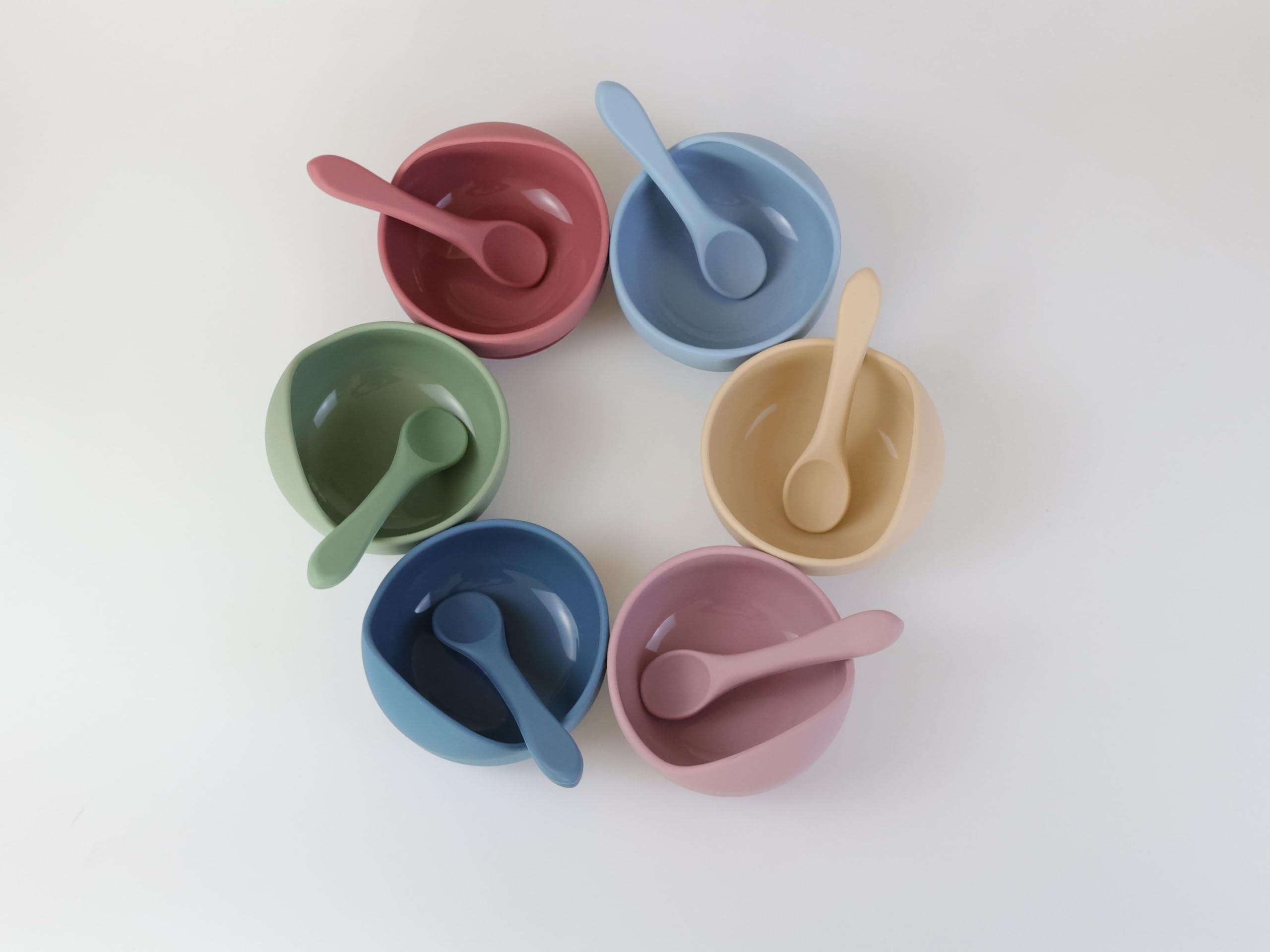 Evolve Heritage Collection Baby/Toddler Feeding 3pc Set: Baby Bowl with Suction, Silicone Bib, Baby Spoon. Baby Led Weaning Supplies. (Sage)