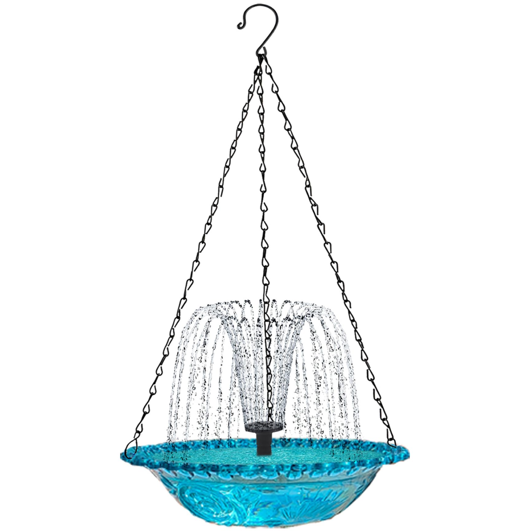 Nyutcwe Solar Fountain for Bird Bath, Plastic Solar Bird Bath Fountain Bowl with Chain, Hanging for Garden Decoration for