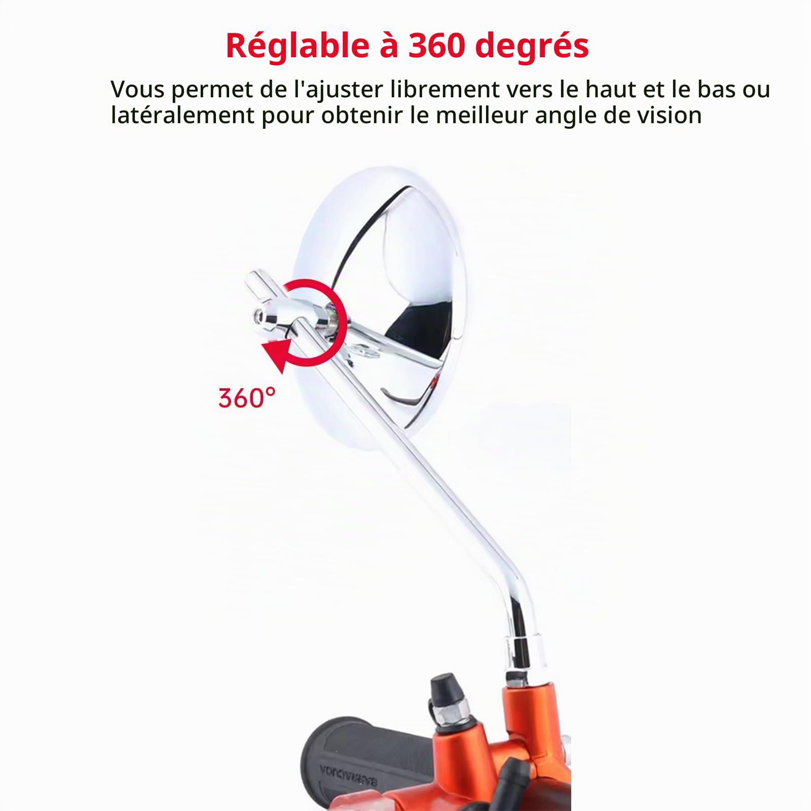 DREAMIZER 3'' Ronds Rétroviseurs Moto Chrome, CNC Universel Rétroviseur avec vis 8 mm 10 mm, Compatible avec Harley Sportster 883 1200 Softail Dyna Cafe Racer Cruiser Chopper Bobber Scooter E-Bikes