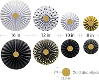 Vista 2 de Decoración de abanicos de papel para colgar en fiestas, cumpleaños, bodas, despedidas de soltera, fiestas de techo, revelación de género, decoración