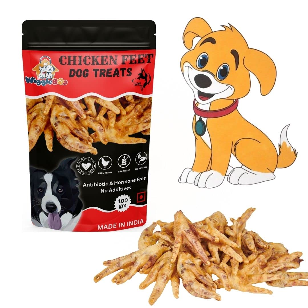 WiggleBoo Natural and Nutritious Dried Chicken Feet Treats for Dog - High-Protein Snacks Packed with Flavor & Joint-Supporting Nutrients (100grm) (B0BZNX2RJP) Amazon Price History, Amazon Price Tracker