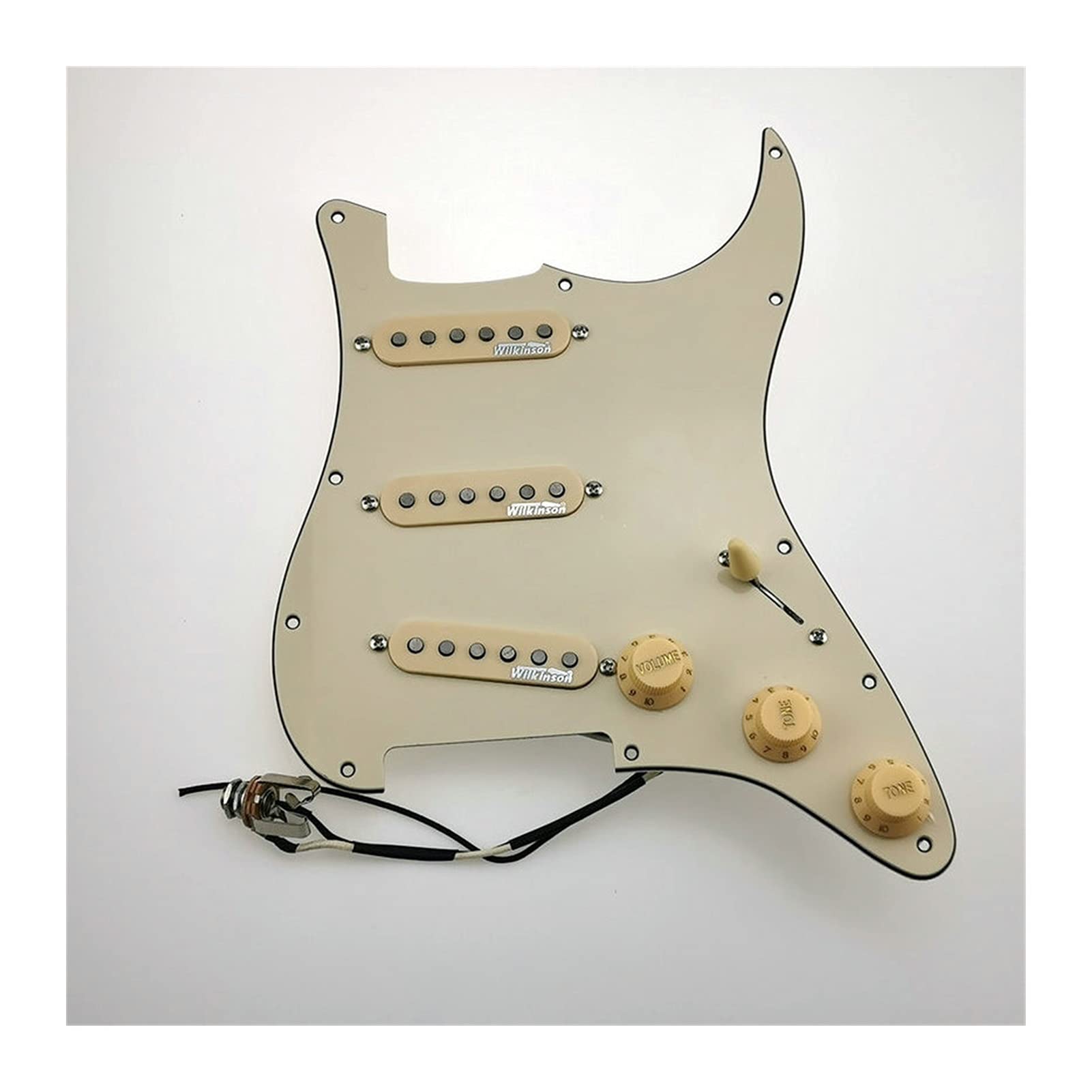 Loaded pickguard Guitar WVS 60's Alnico5 SSS Single Coil Guitar Pickups Pickguard Wiring Harness /1 Set Prewired Loaded Pickguard (Color : Yellow Pickguard)