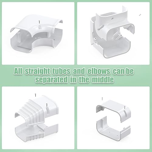 Miniatura 3 de Juego de mini línea dividida de 3 pulgadas de ancho y 25 pies de largo, kit de cubierta decorativa de PVC para aire acondicionado mini split sin