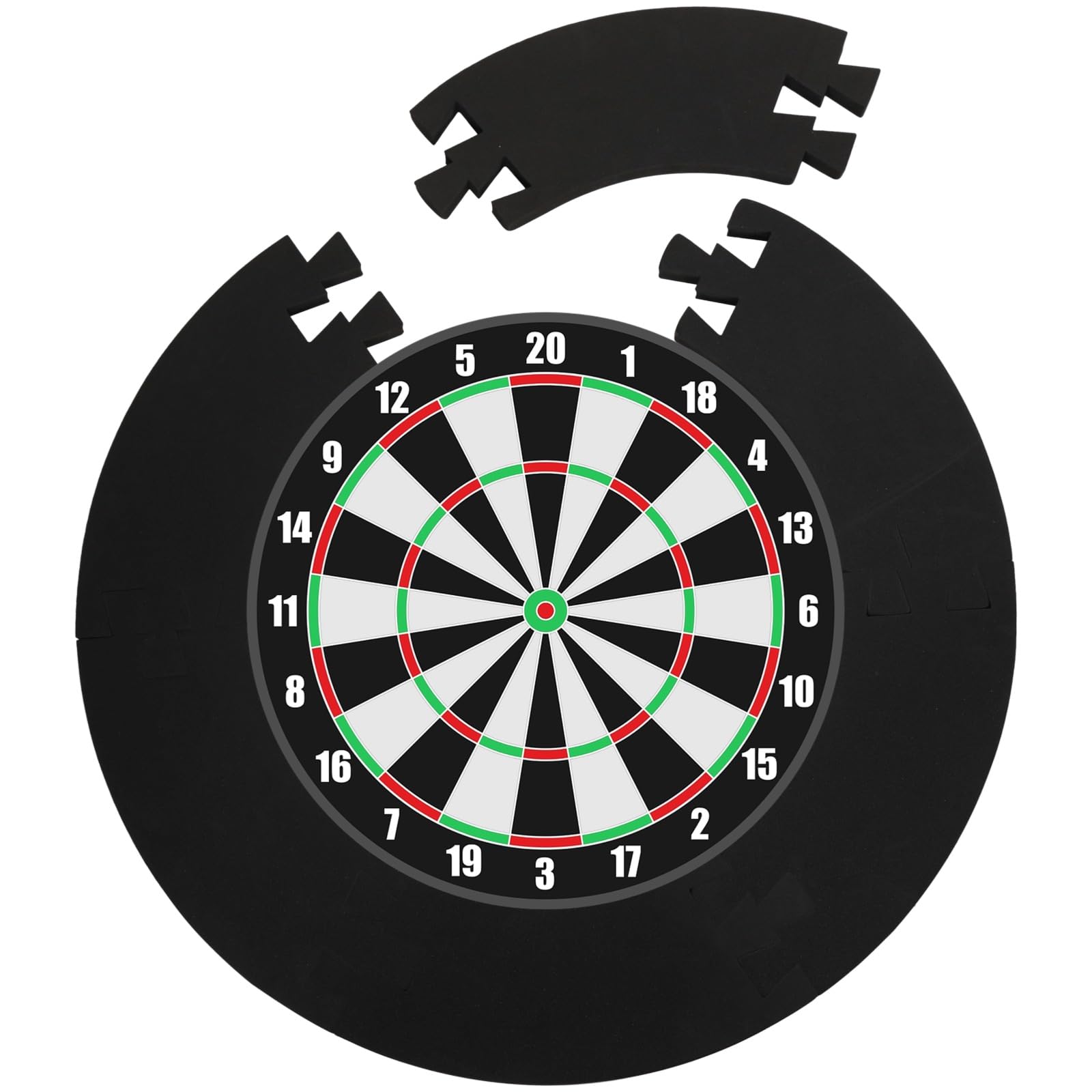 6 PCS Dartboard Surround Wall Protector, EVA Foam Dart Board Backboard Ring, 28.5 in Outer Diameter, 18.3 in Inner Diameter, Easy Assemble Protective Surround for Home Game Room