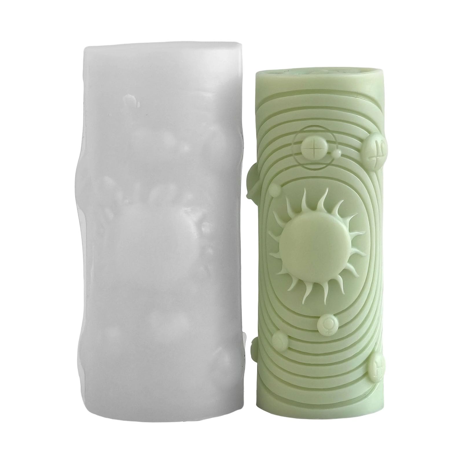 Jazuaiao Silicone Cylinder for Embossed Star Detailing Safe Family Activity Supplies Mold Making Mold Silicone Cylinder Pillar Star Pattern Floral Embossed Making for D