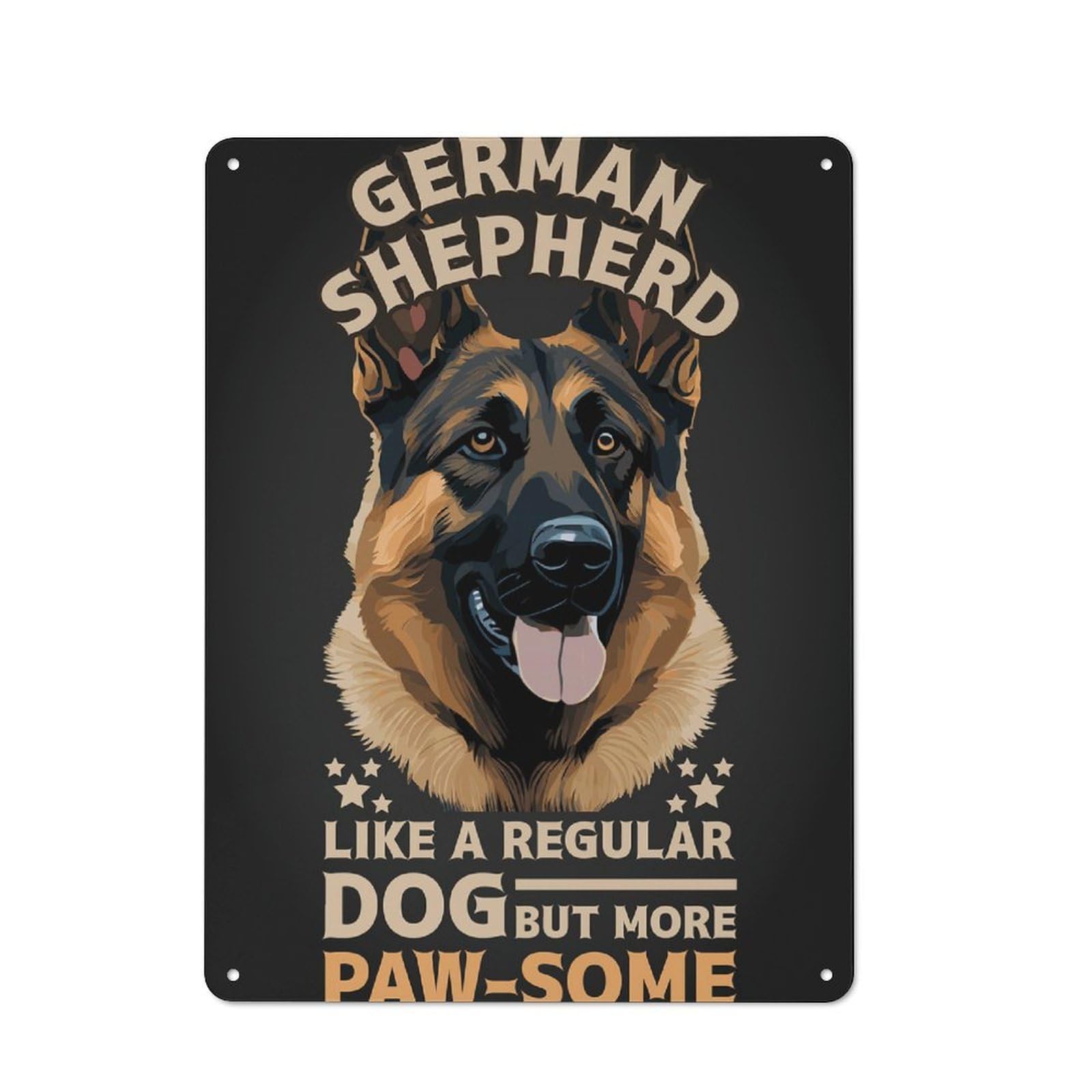Garden Style Funny German Shepherd Tin Sign 40x30cm, Porch Wall Decor for Patio Bar, Workshop, Shed Or Kitchen