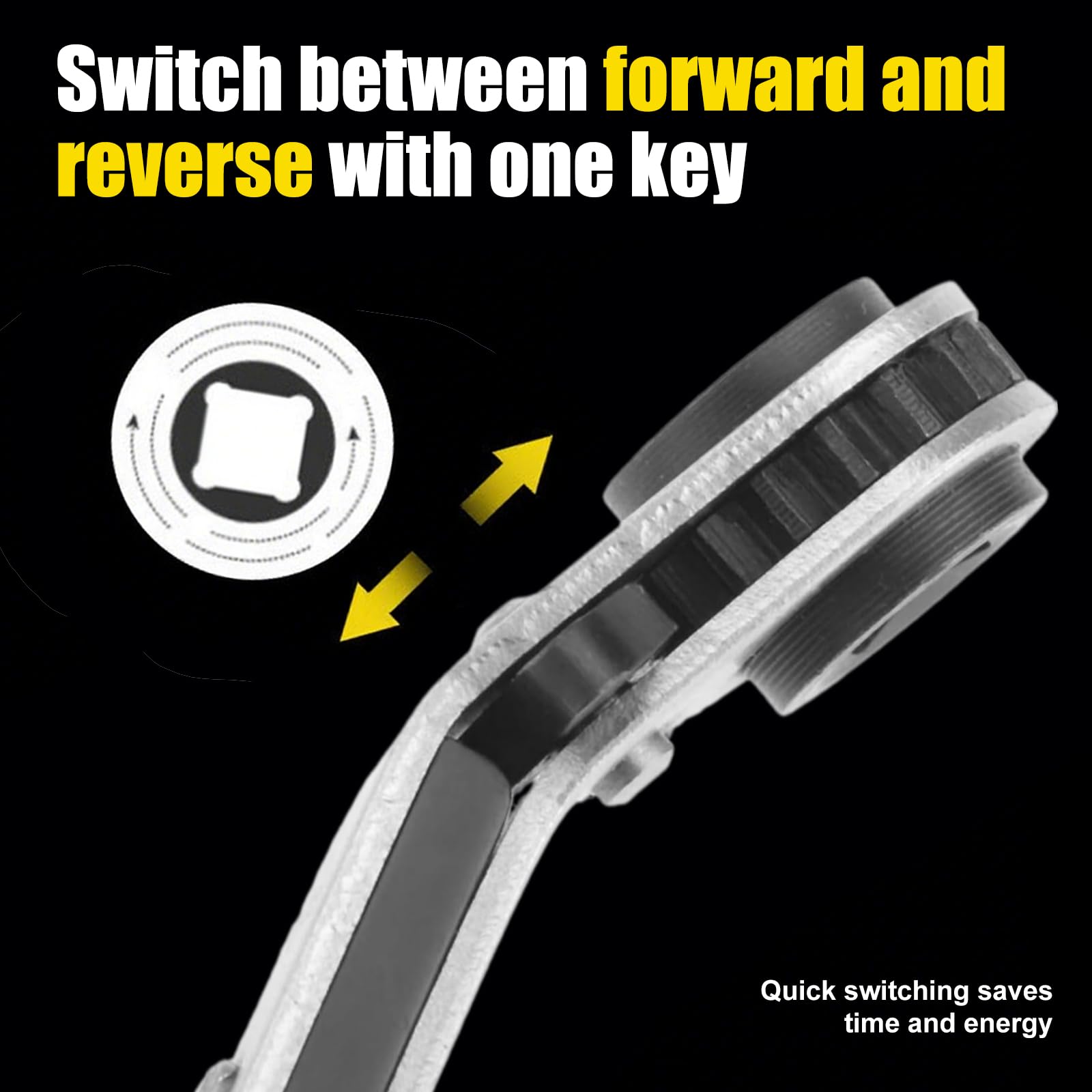 RLMVGBX 4-in-1 Square Ratchet Spanner for HVAC CT-122C Bend Wrench with Quick-Reverse Lever for Refrigeration Valve Service Radiator Spanner for Air Conditioner Freezer Maintenance Tools - Image 3