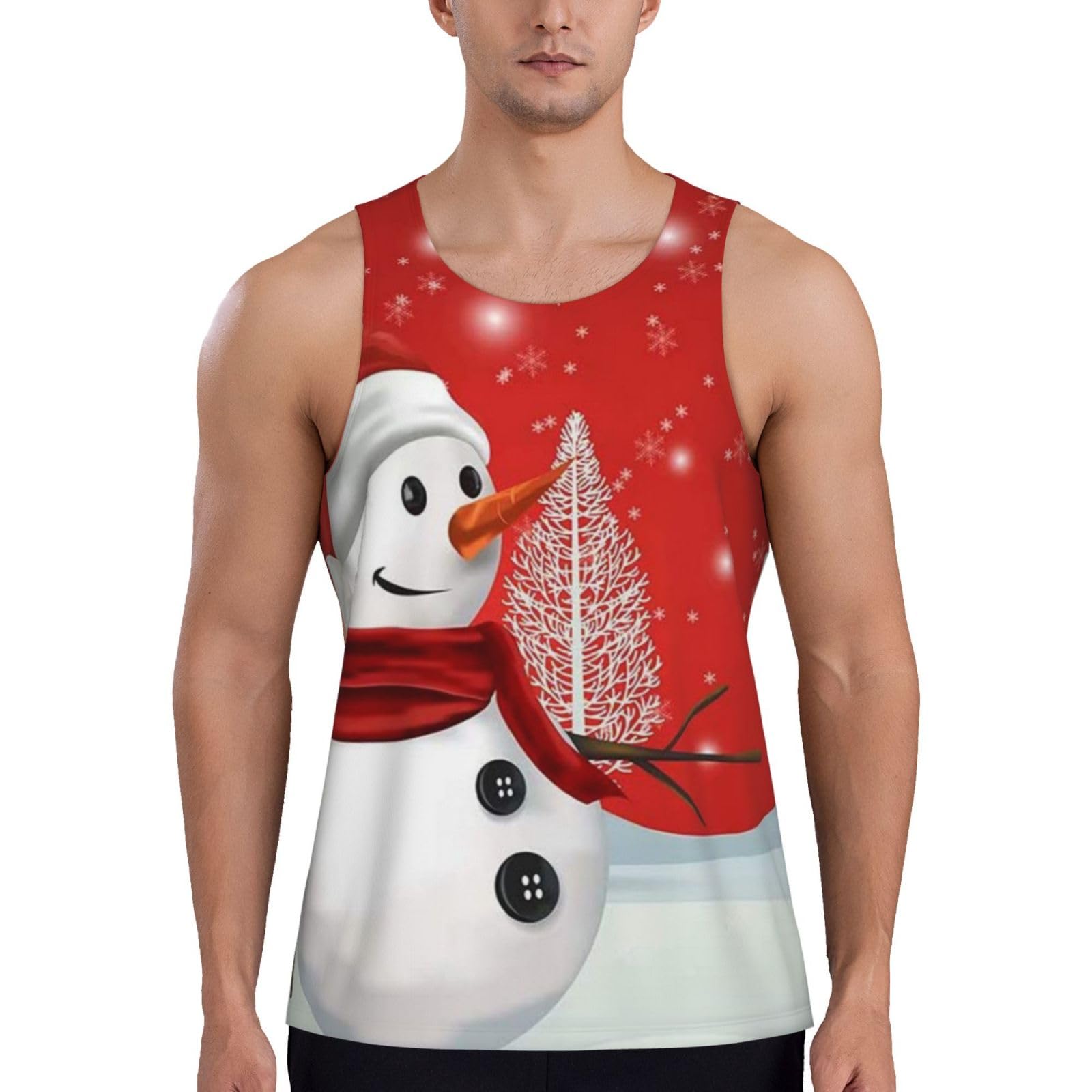 Merry Christmas Day Men's Exercise Tank Top – Premium Gym Sleeveless Shirt for Workouts and Fitness, Men's Workout Tank Top, Quick Drying Fitness Vest