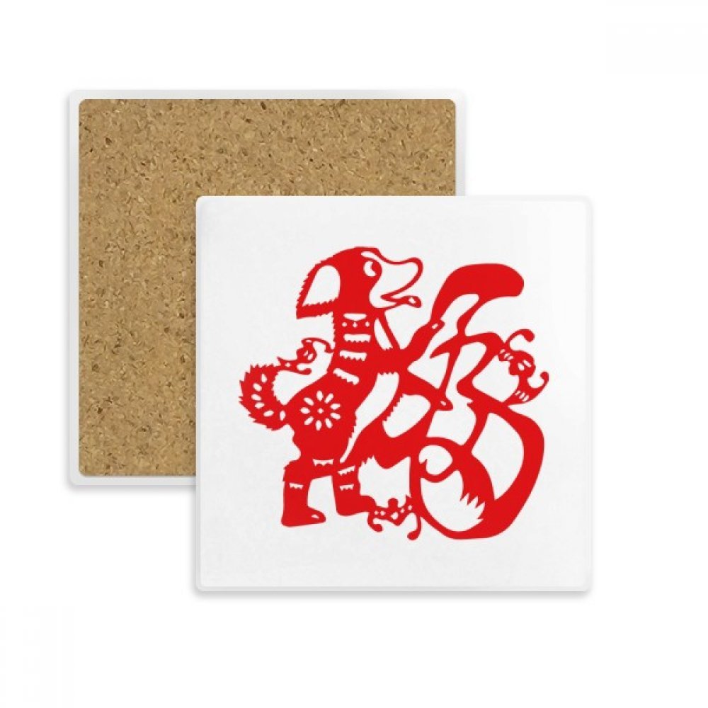 Cadeau de Boissons Coaster Chien de Coupe Nouvel An Chinois en Pierre