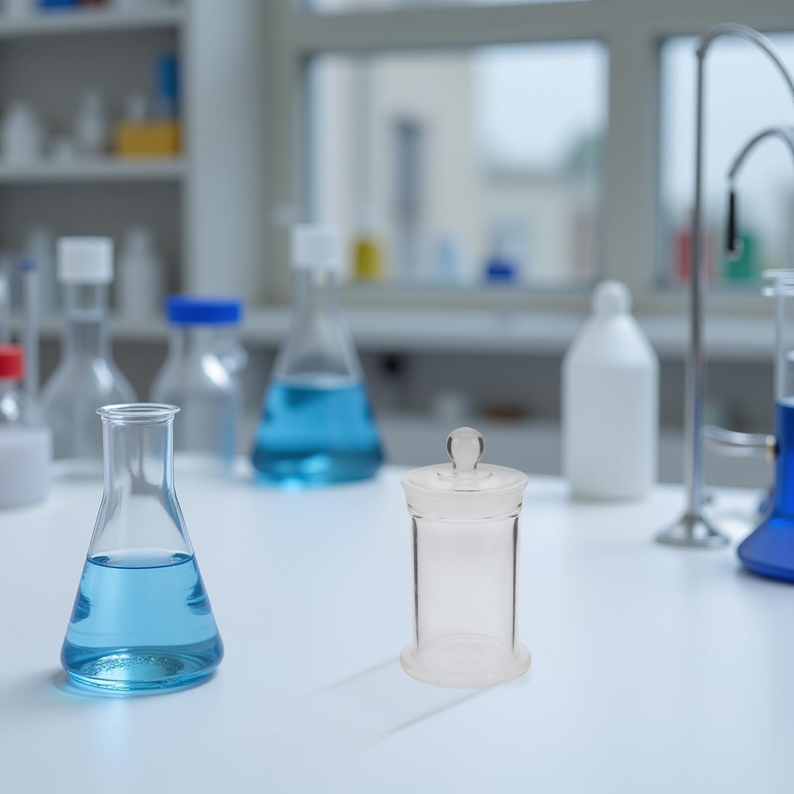 Frasco de Vidrio para Muestras de Laboratorio 75X120Mm, Botella de Borosilicato Alto con Boca Ancha y Tapa Hermética, Recipiente Químico Resistente al Calor para Almacenamiento