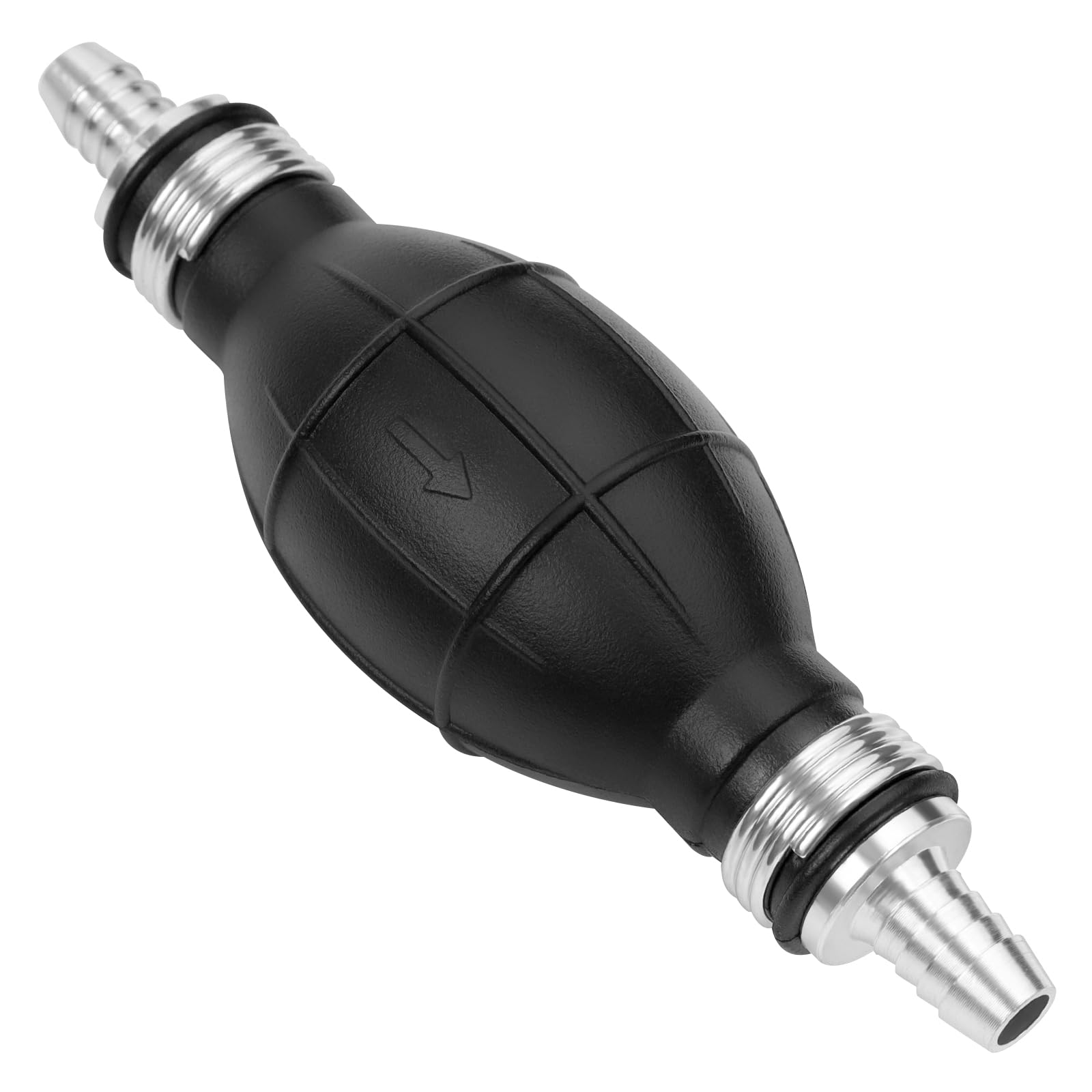 H-veenjor 3/8" Boat Primer Bulb Marine for Outboard Motor Universal Fuel Line Hand Primer Bulb Manual Black Rubber Fuel Transfer Vacuum Pump for Gas, Gasoline,Diesel, Water