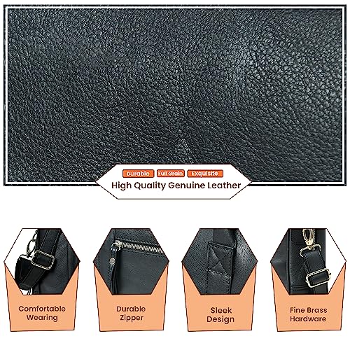Image of ADYAN Leather Briefcases for Men and Women Travel Messenger Bag Laptop Bag Business Vintage Leather Best Office Satchel Bag