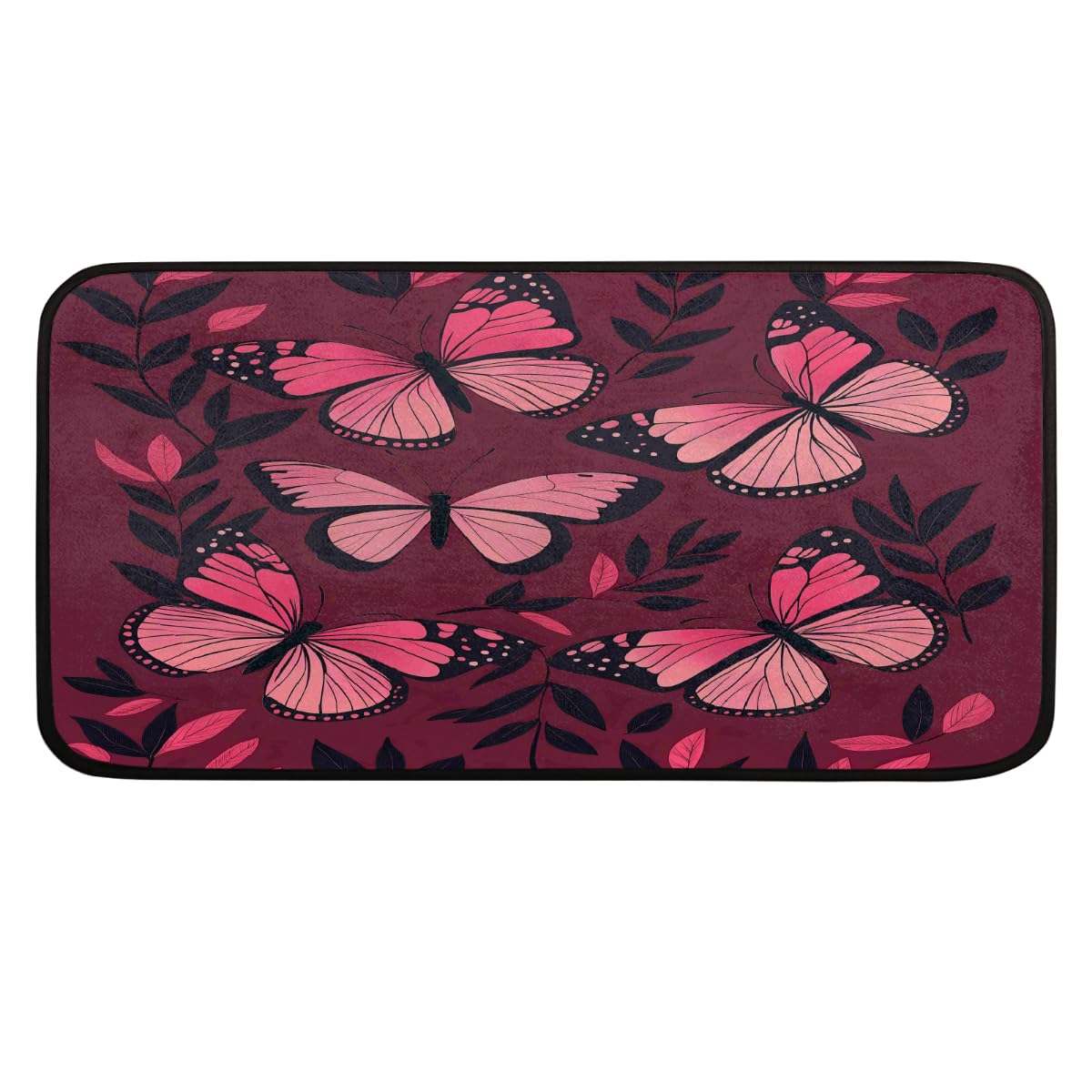 Tapis de cuisine pour évier et buanderie au motif papillons doux