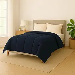 Edredom Dupla Face Matelado Grande Hipoalergênico Toque Macio (Azul, Casal Queen)