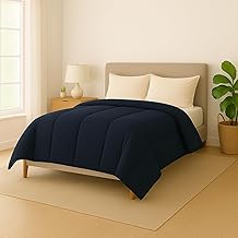 Edredom Dupla Face Matelado Grande Hipoalergênico Toque Macio (Azul, Casal Queen)